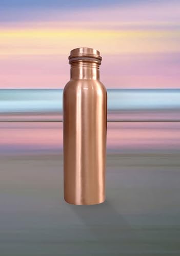 PRURA Copper Water Bottle 100% Pure Bottle for Drinking Water Leak Proof Joint Less Water Drinking Bottle for Home, Office, Hotel and Sports