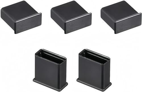 Boxonly 5Pcs Black PE USB 2.0 Port Anti-Dust Stopper Cap Cover for USB Male, Charging Cable, Data Cable