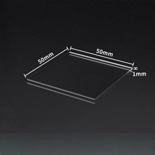 Image of 50 x 50 x 1 mm Optical Glass Squares (1 Piece),Square Quartz Glass,Fused Quartz Plates,Fused Silica Glass,Quartz Glass Sheet for Laboratories and Industrial Use (Industrial Grade)