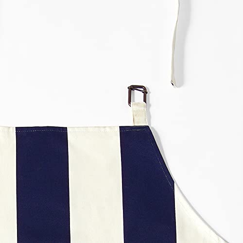 Image of HPD Half Price Drapes Aprons for Men Women with Large Pockets Adjustable Unisex PRTW-D16-AP Cabana Printed Cotton, 27 X 34 Inch, Cabana Navy