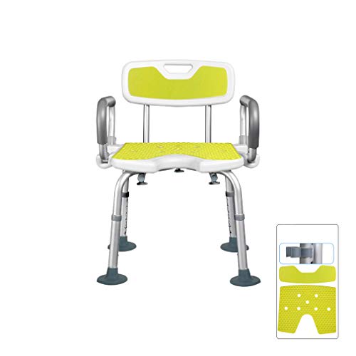Shower Stool with Backrest U-Shaped Seat Elderly Ergonomic Bath/Shower Chair Wetroom Shower Seat Chair 5 Gears Adjustable for Prolonged Seating for Bathrooms