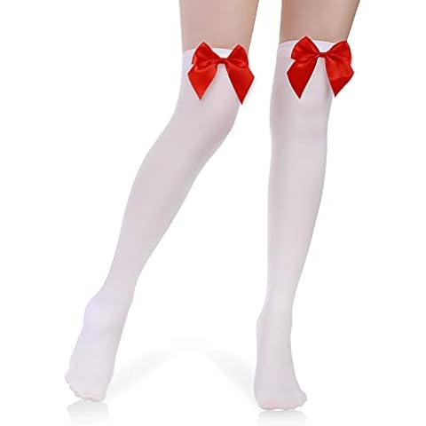 Geyoga Chaussettes Hautes Cuisse Blanches Cover