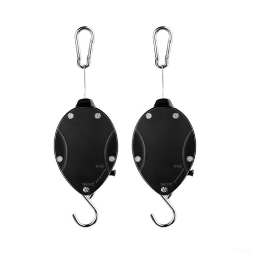 Lot de 2 poulies robustes extensibles pour pots de fleurs d'intérieur et d'extérieur jusqu'à 90 cm