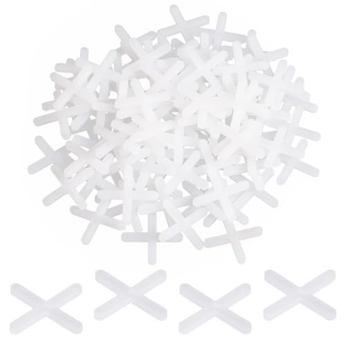 SYEYCW 500 Piezas Blanco Cruces para Azulejos, 3mm Espaciadores de Baldosas, Separadores de Baldosas de Plástico, Cruz de Junta para Posicionamiento Preciso, para Baldosas de Pared y Suelo