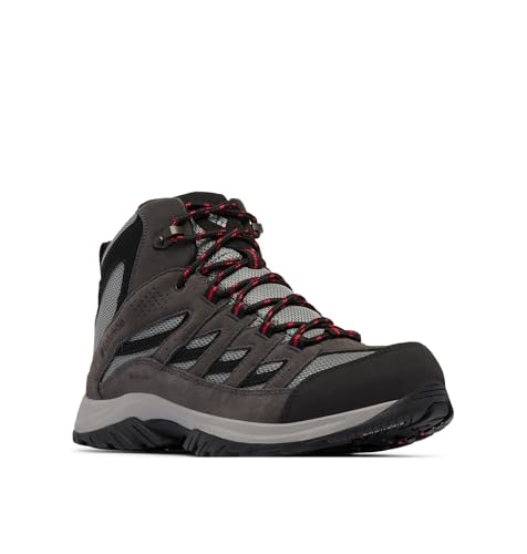 Columbia Mens Crestwood Mid Waterproof, Dark Grey/Mountain Red, 9