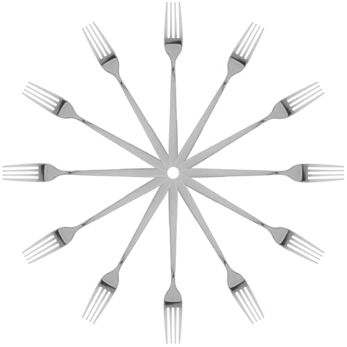 LABRIMP 12 piezas Tenedores de Acero Inoxidable para Diseño Moderno y Pulido Aptos para Lavavajillas para Casa Restaurante y Hotel Cubertería Resistente y Elegante