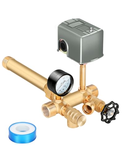 Miumoon 1x11Well Pressure Tank Tee Kit with Union 30-50Psi Pressure Switch