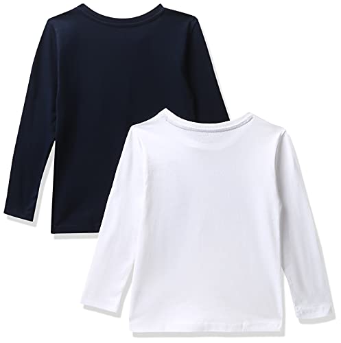 Image of Amazon Brand - Symbol Boy's Regular T-Shirt (PAG 507 Navy & White 6-7 Years)