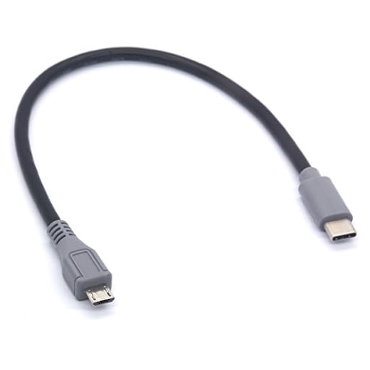 OpenII Kort USB C till Micro USB C-kabel, typ C hane till Micro USB B hane förlängningssladd för Macbook, Dell XPS 13 15, Chormebook Pixel, Lenovo-enheter med USB-C-port (20 cm)