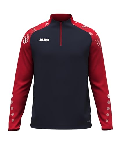 Ziptop Unisexe JAKO Top Sonic Bleu Marine et Rouge Taille M