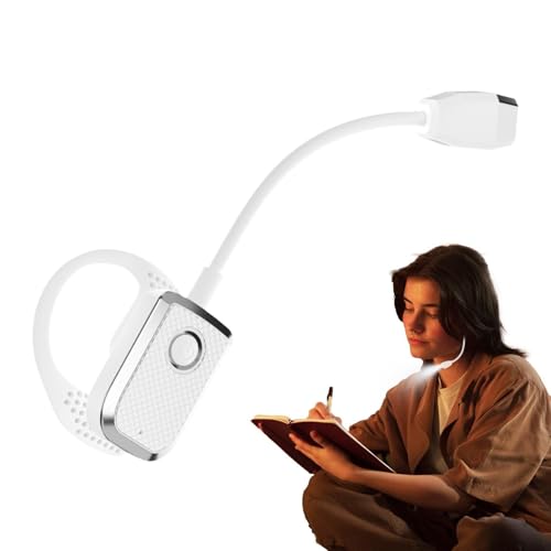 Lámpara de lectura auricular LED – Silicona ABS PC 14,7 x 3,3 x 2,7 cm | Lámpara de libro plegable flexible de doble brazo | Lámpara de lectura de estudio portátil para actividades al aire libre