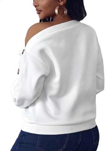 LovelyWholesale Womens Off the Shoulder Sweatshirt Oversized Long Sleeve Pullover Tops2