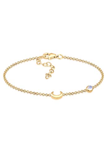 Bracelet Astro Crescent argent 925 doré et pierre de lune Elli