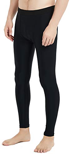 Upf 50+ Men's Surfing Leggings Sun Protection High-Waist Tummy Control Swimming Pants(6006Black-Xl) #TOP1