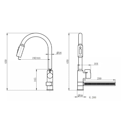 Mitigeur évier blanc en laiton avec douchette extractible effet cascade