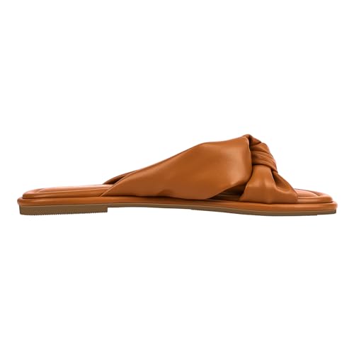 PIZZ ANNU Women's Camila Knotted Slide Sandals with Memory Foam, Comfortable Leather Slip-On Dressy Flat Sandals for Summer & Beach3