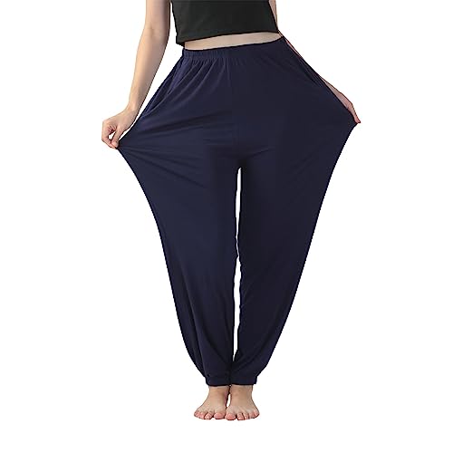 Yogahose für Damen, hohe Taille – Stretch-Hose für Damen, weich, bequem, mit Bündchen, einfarbig, elastische Taille, Hose für Damen, mit Taschen, Loungehose für Damen, lockere Passform, navy, 6XL Yogahose für Damen, hohe Taille – Stretch-Hose für Damen, weich, bequem, mit Bündchen, einfarbig, elastische Taille, Hose für Damen, mit Taschen, Loungehose für Damen, lockere Passform, navy, 6XL