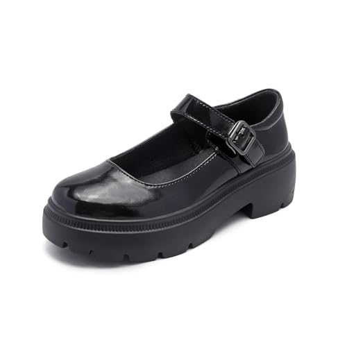 Womens Mary Jane Shoes Round Toe Ankle Buckle Strap Chunky Heel Pumps Platform Casual for Comfortable Dressy Party Work Oxfords4