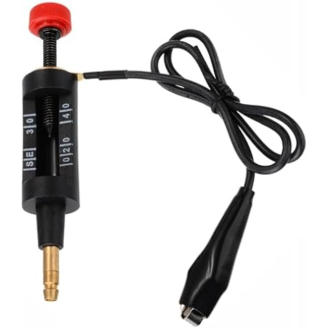 Savildo Ignition Coil Tester Adjustable Spark Coil-on Tester Spark Plug Tester Coil-on Plug Ignition Spark Circuit Tester Autos Diagnostic Test Tool for Car Ignition Energy Automotive, White Cover