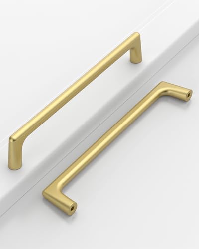 Coinkoly 10 Pack 6-1/4"(160mm) Gold Handles for Cabinets Kitchen Cabinet Pulls Matte Gold Dresser Handles Drawers Hardware for Cabinets