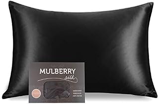 Cognatio 22 Momme 100% Mulberry Silk Pillowcase for Skin and Hair, Both Sides Pure Silk Pillow Case with Hidden Zipper, 1pc, Gift Box Packed, 50 x 75 cm, Cool White
