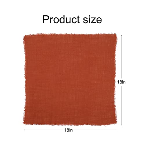 Handmade Cloth Napkins 100% Cotton Napkins,Delicate Cloth Napkins With Fringe Set Of 6,18 X 18 Inch Reusable Soft Napkins For Dinner,Party,Weddings,Christmas,Thanksgiving Day,Halloween(Orange)… #TOP5