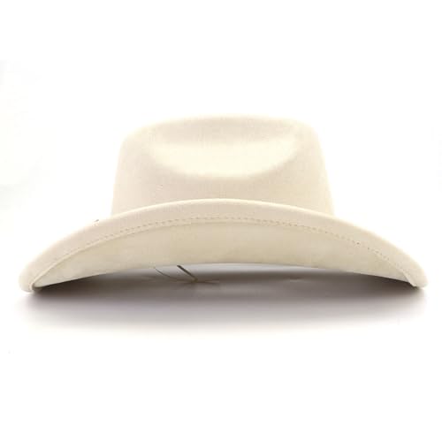 Image of Classic Suede Cowboy Hat for Adult Wide Brim Western Cowgirl Hat Women Fedora Hat with Leopard Print Hatband