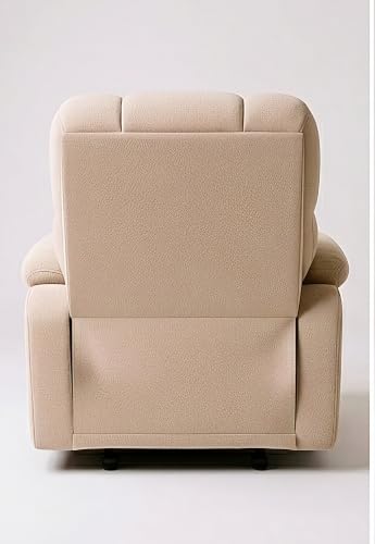 Image of Cable Crafts Cozy Fabric Recliner with Cup Holders for Living Room Comfortable Single Seater Reclining Chair