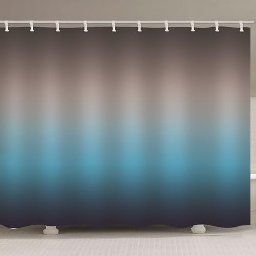 Rideau de douche de qualité supérieure en tissu polyester bleu gris dégradé résistant - 3