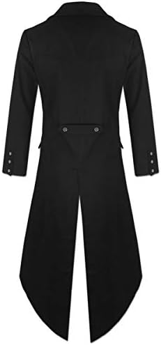 Darkrock Men's Black Cotton Twill STEAMPUNK TAILCOAT Jacket Goth Victorian Coat/Trench (X-Large, Black)