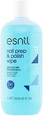ESNTL Nail Prep & Polish Wipe | 1L | Dual Purpose Formula | Prep Your Nails For Gels, Then Polish To A Salon Finish | Trusted by UK Beauty Industry