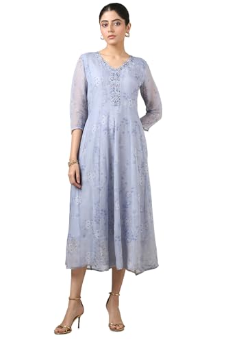 Robe en organza bleue Soch imprimé botanique chic pour femme