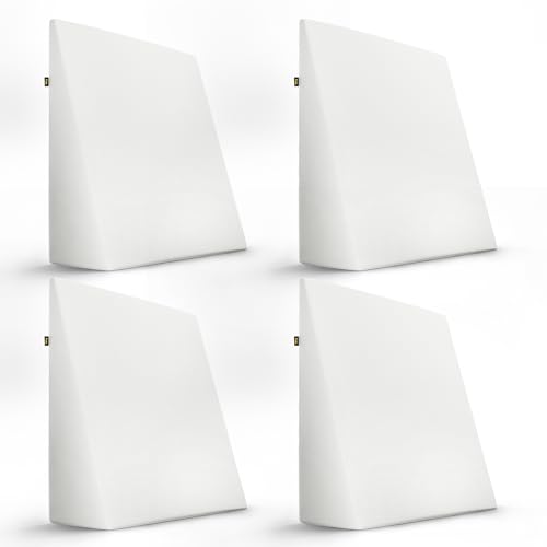 Image of Frido Complete Back Support Wedge Cushion Made with Memory Foam | Improves Comfort and Posture While Sitting /Working On Bed | Premium Removable Covers | Pack of 4- White