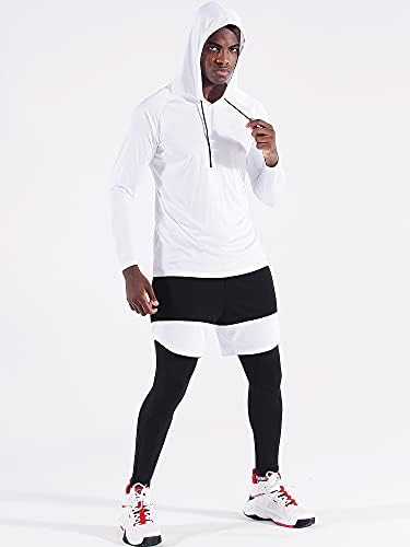 CADMUS Men's Workout Long Sleeve Fishing Shirts UPF 50+ Sun Protection Dry Fit Hoodies