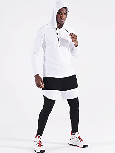 CADMUS Men's Workout Long Sleeve Fishing Shirts UPF 50+ Sun Protection Dry Fit Hoodies