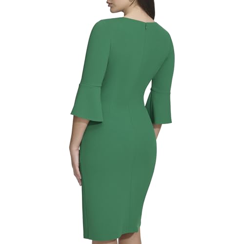 Image of Kensie Women's Belle Sleeve Scuba Crepe Midi Dress