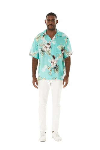 Image of Matchable Couple Hawaiian Shirt or Dress Signature Prints Pineapple | Sold Individually; Matchable Couple Collection; Soft Comfortable Fabric; Signature Tropical Prints; Vacation Ready