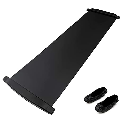 POWRX Slide Board incl. Sliding Booties | Ideal Hockey Slide Board for Working Out, Fitness and Athletic Training | Easy to Roll & Carry, 71" x 20"