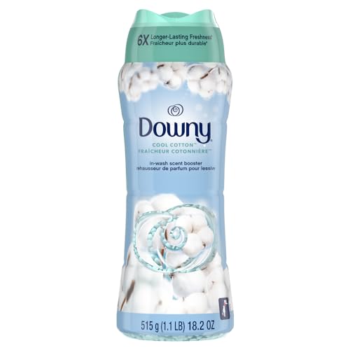 Image of Downy Cool Cotton In-Wash Laundry Scent Booster Beads, 18.2 oz, laundry scent beads, Long-lasting Freshness
