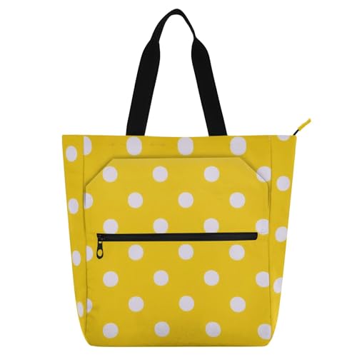 Bolsa de libros de lunares amarillos fácil de limpiar para la escuela de los niños