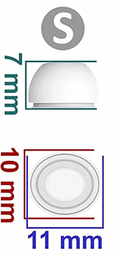 8 Sets Small Size Ear Tips Replacement for AirPods Pro 2nd / 1st Generation, with Noise Reduction Hole, Silicone Eartips Ear Cap 8 Pairs Compatible with AirPods Pro 2 /AirPod Pro 1, White S