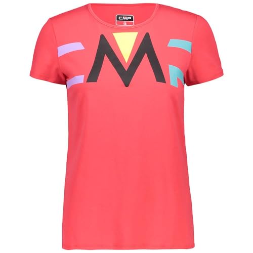 Tee-Shirt Rouge CMP Femme Jersey Stretch Élastique Caractères C855 Taille 38