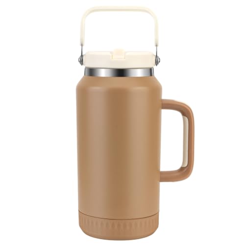 Image of 64oz Half Gallon Insulated Water Jug with Flip Straw & Silicone-Grip Handle - Leak-Proof, Sweat-Free, BPA-Free, Iced for 34 Hours, Wide Mouth, Dishwasher Safe, Anti-Slip Base