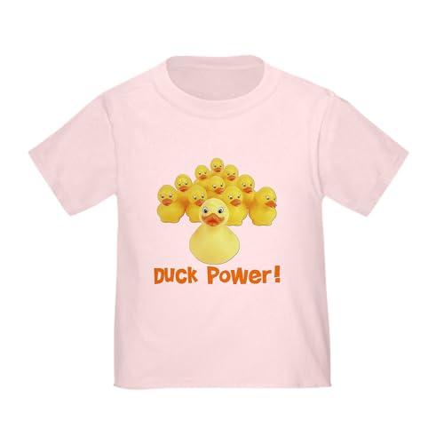CafePress Duck Power! Toddler T Shirt Toddler Graphic Tee, 100% Cotton Pink