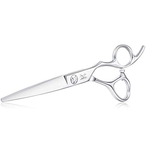 JASON 6" Men's Micro-serrated Mustache and Beard Trimming Scissors, Sharp and Precise Facial, Nose, Eyebrow and Hair Cutting Shears with Safety Flat Tips, Japanese 440C Stainless Steel