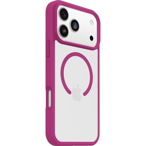 Image of OtterBox React Series MagSafe Case for iPhone 17 Pro Max, Shockproof, Drop Proof, Ultra-Slim, Protective Thin Case, Tested to Military Standard, Clear /Pink