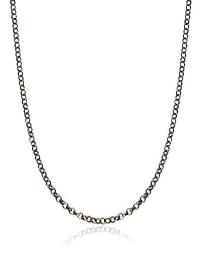FashionJunkie4Life Oxidized Black Sterling Silver 1.2mm Rolo or Rollo Chain Necklace - 16, 18, 20, 24"
