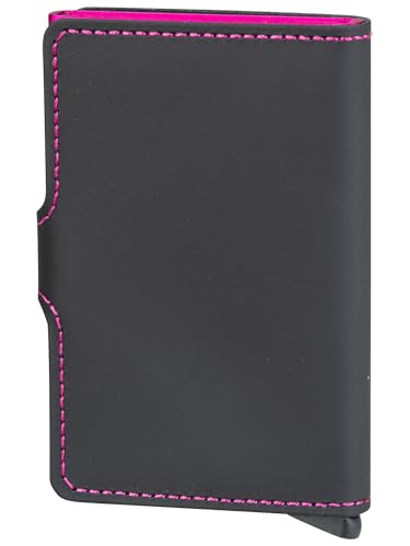 Image of Secrid MINIWALLET MATTE BLACK & FUCHSIA
