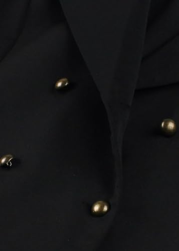 Nihsatin Women Double Breasted Victorian Steampunk Blazer Coat Jacket with Lace Hem4