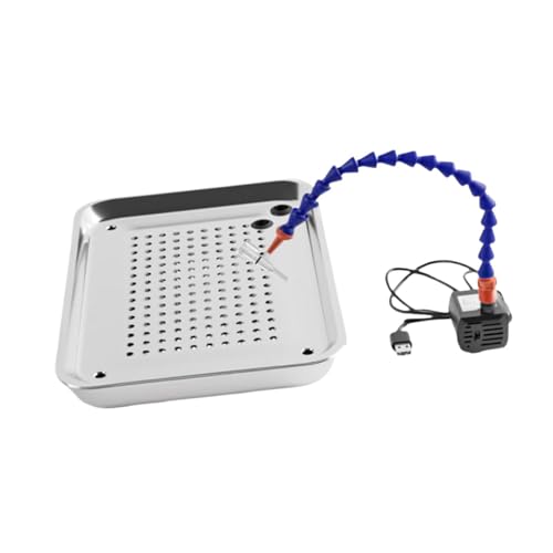 Prasku 水循環ポンプ 彫刻作業 冷却機能 水循環装置 防塵設計 ユニバーサルホース 精密水供給 PP素材 耐久性 作業場に適用, ポンプバルブチューブトレイ